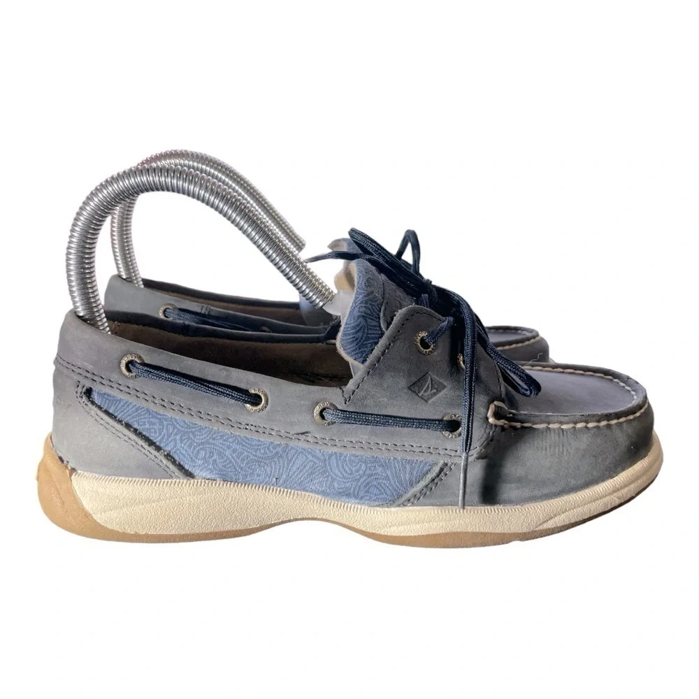 Sperry Top-Sider Blue Gray Leather Boat Shoes Women’s Size 7
